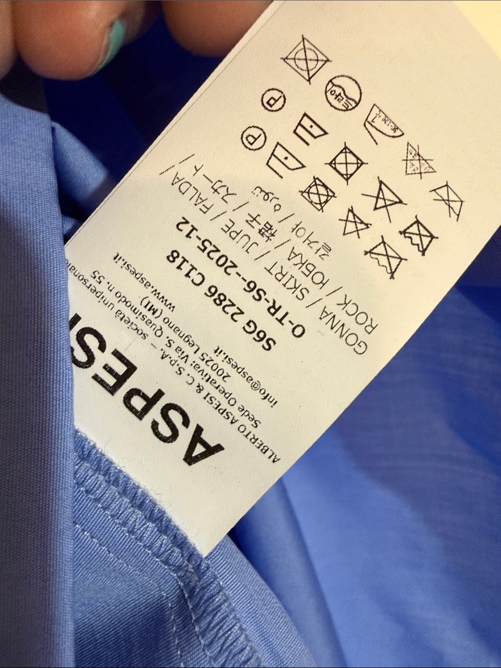 Aspesi Pleated Midi Skirt Sky Blue XL NWT - Picture 13 of 14